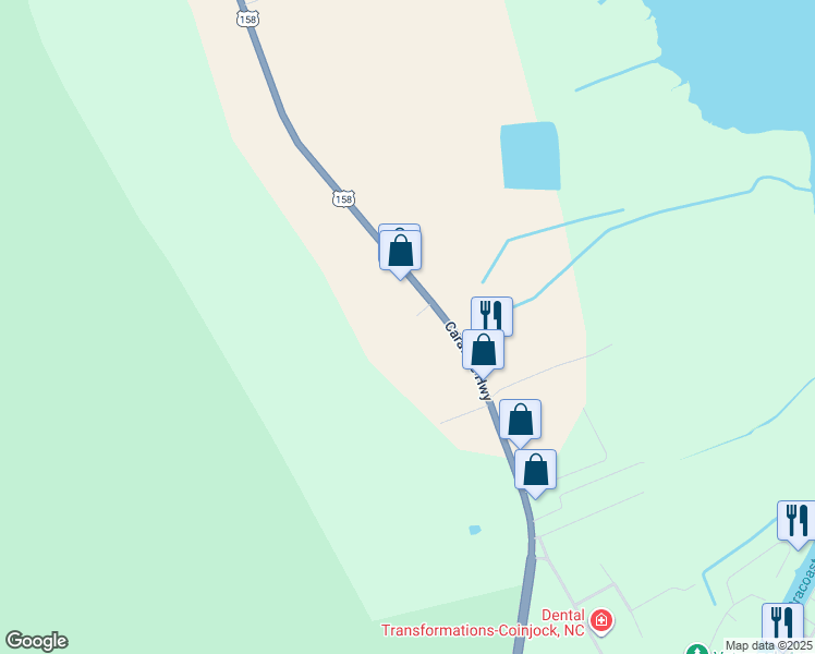 map of restaurants, bars, coffee shops, grocery stores, and more near 103 Simmons Road in Barco