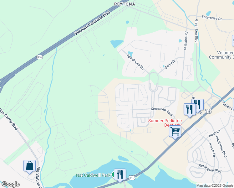 map of restaurants, bars, coffee shops, grocery stores, and more near 1022 Paddock Park Circle in Gallatin