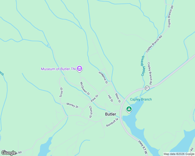 map of restaurants, bars, coffee shops, grocery stores, and more near 171 Imagene St in Butler
