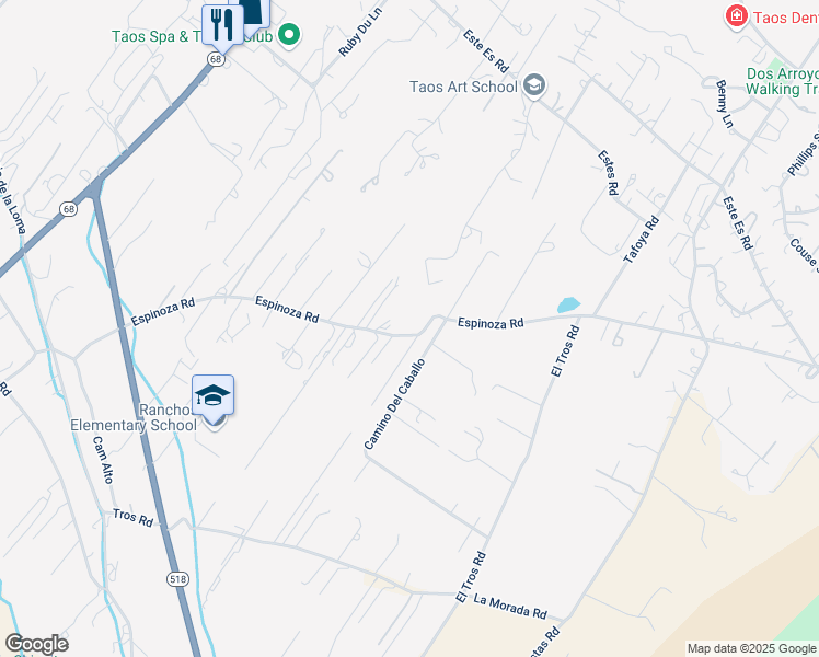 map of restaurants, bars, coffee shops, grocery stores, and more near 290-308 Espinoza Rd in Ranchos de Taos