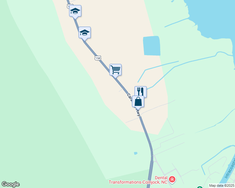map of restaurants, bars, coffee shops, grocery stores, and more near 103 Simmons Road in Barco