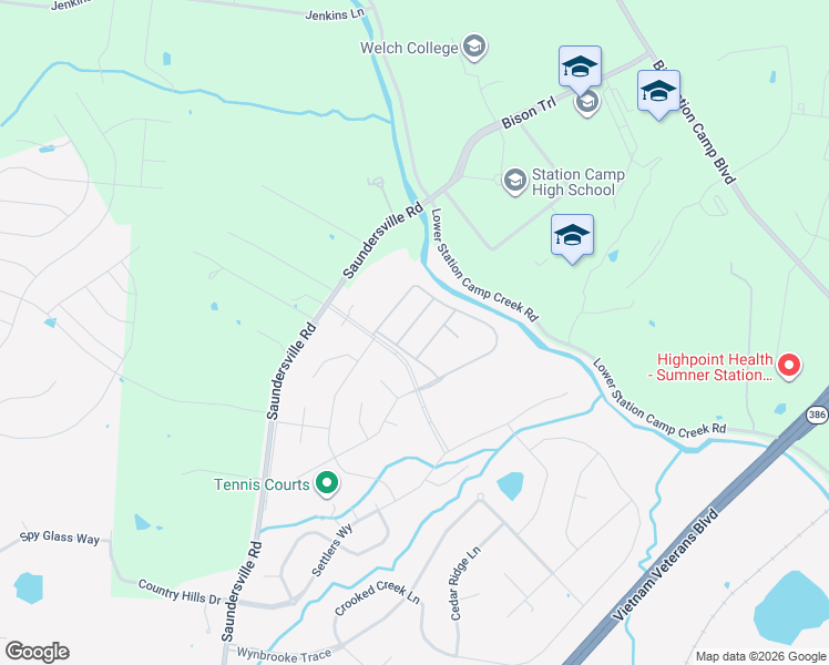 map of restaurants, bars, coffee shops, grocery stores, and more near 107 Trenton Lane in Hendersonville