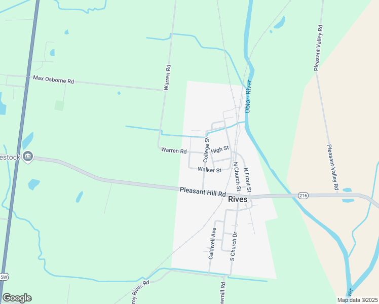 map of restaurants, bars, coffee shops, grocery stores, and more near High Street in Rives