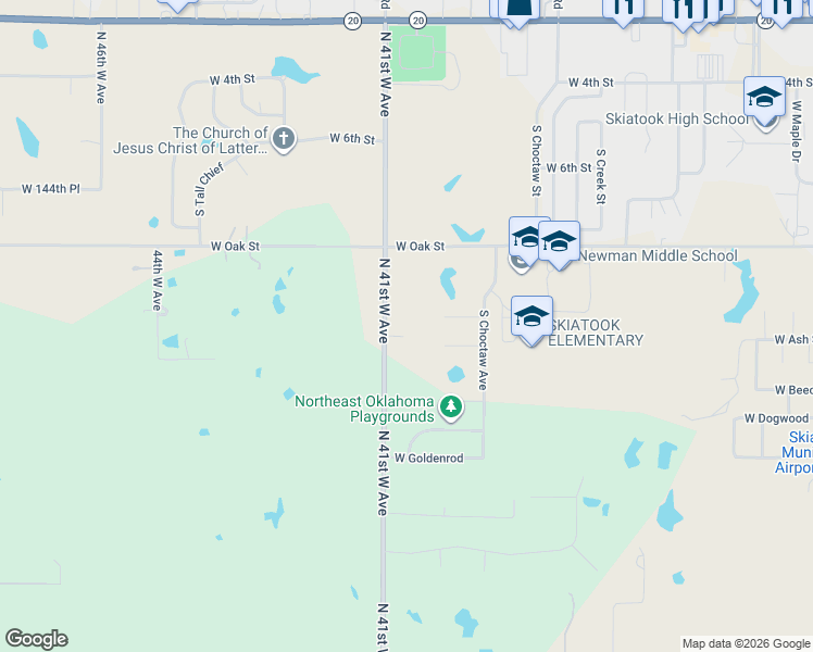 map of restaurants, bars, coffee shops, grocery stores, and more near 802 S Lenapah Ave in Skiatook