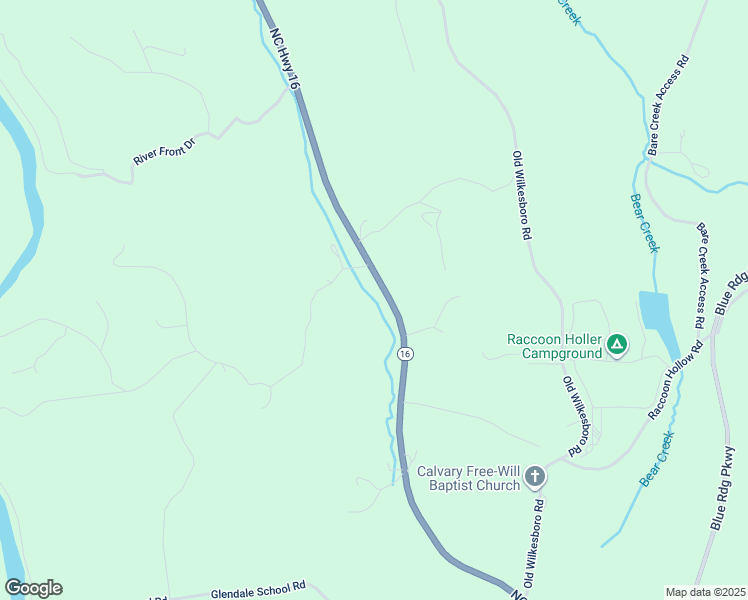 map of restaurants, bars, coffee shops, grocery stores, and more near 6166 North Carolina 16 in Jefferson