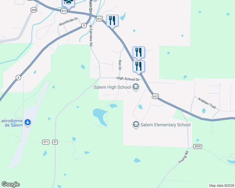 map of restaurants, bars, coffee shops, grocery stores, and more near 138 Lake Circle Drive in Salem