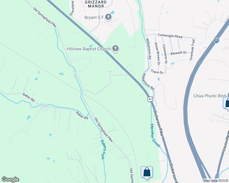 map of restaurants, bars, coffee shops, grocery stores, and more near 1754 Williamson Road in Goodlettsville