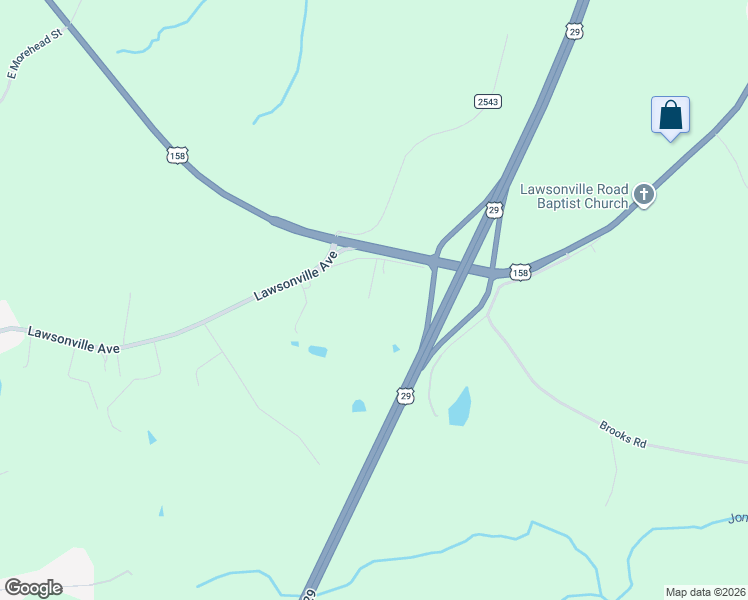 map of restaurants, bars, coffee shops, grocery stores, and more near 53 Bass Road in Reidsville