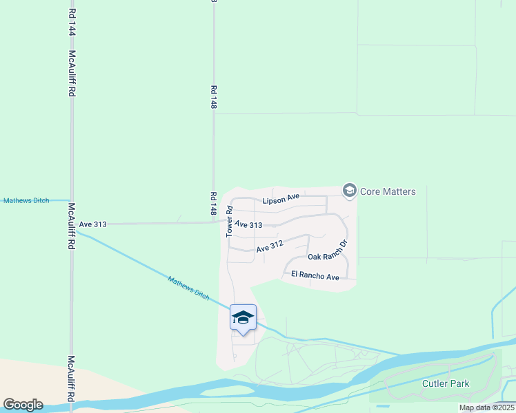 map of restaurants, bars, coffee shops, grocery stores, and more near 14890 Ave 313 in Visalia