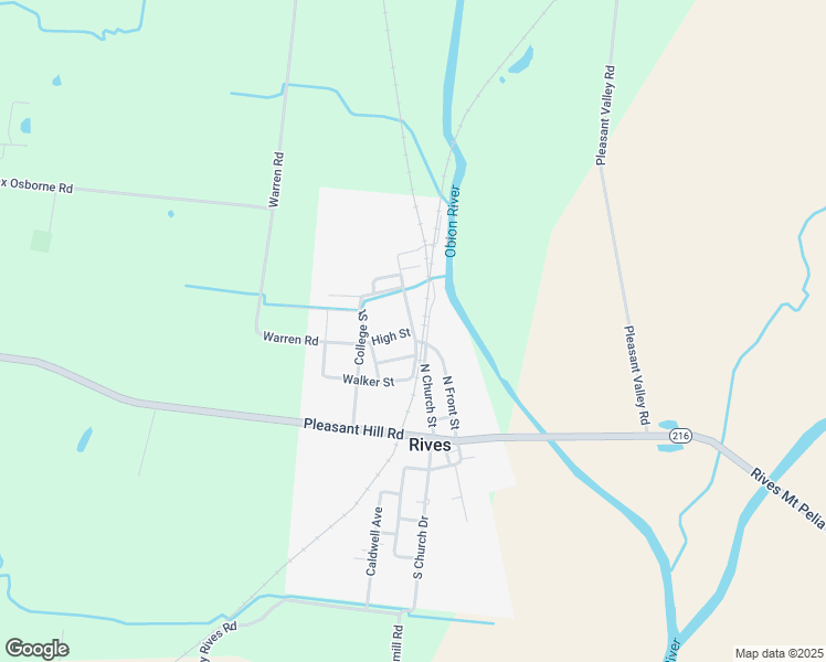 map of restaurants, bars, coffee shops, grocery stores, and more near High Street in Rives