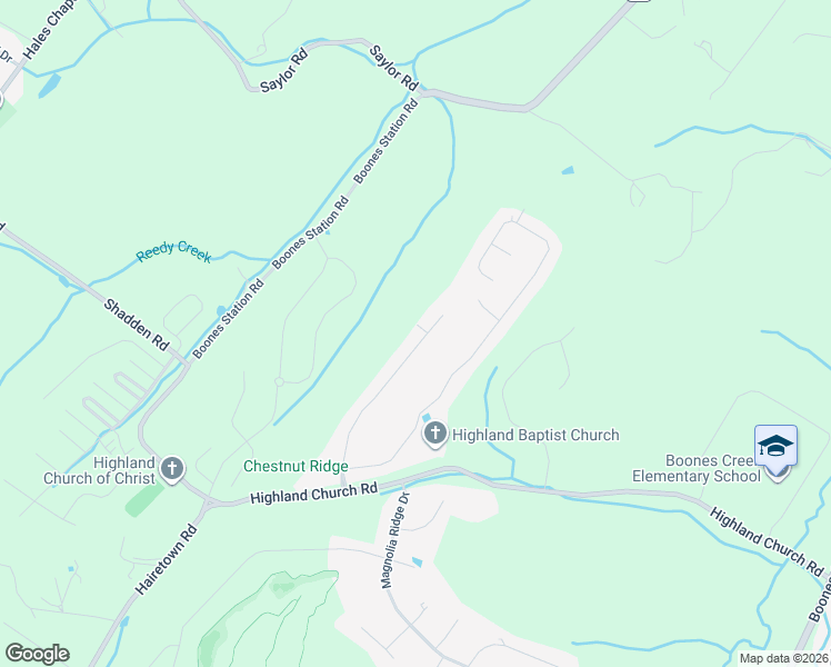 map of restaurants, bars, coffee shops, grocery stores, and more near Parc Ridge Ln in Johnson City