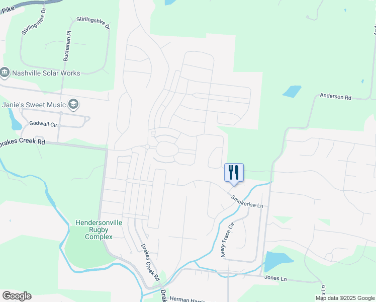 map of restaurants, bars, coffee shops, grocery stores, and more near 623 Penhurst Place in Hendersonville
