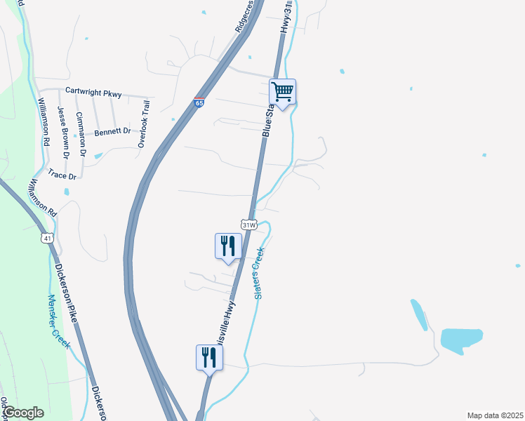 map of restaurants, bars, coffee shops, grocery stores, and more near 1012 Bellar Drive in Goodlettsville