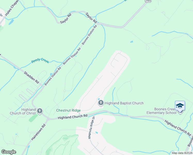 map of restaurants, bars, coffee shops, grocery stores, and more near Parc Ridge Ln in Johnson City
