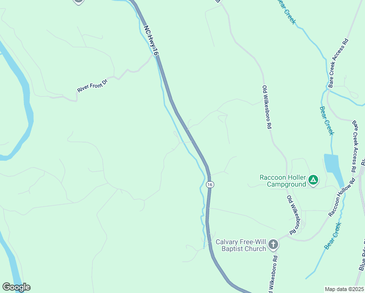 map of restaurants, bars, coffee shops, grocery stores, and more near 6160 North Carolina 16 in Jefferson