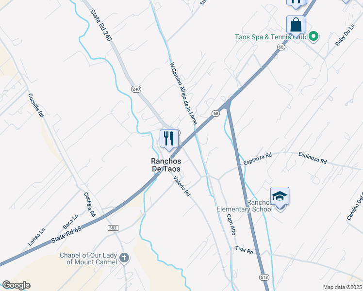 map of restaurants, bars, coffee shops, grocery stores, and more near 4150 State Road 68 in Ranchos de Taos