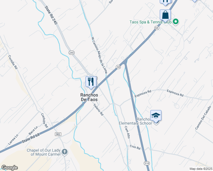 map of restaurants, bars, coffee shops, grocery stores, and more near 4150-4160 State Road 68 in Ranchos de Taos