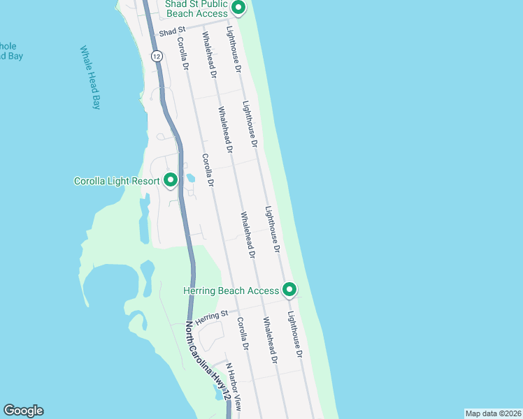 map of restaurants, bars, coffee shops, grocery stores, and more near 1029-1031 Lighthouse Drive in Corolla