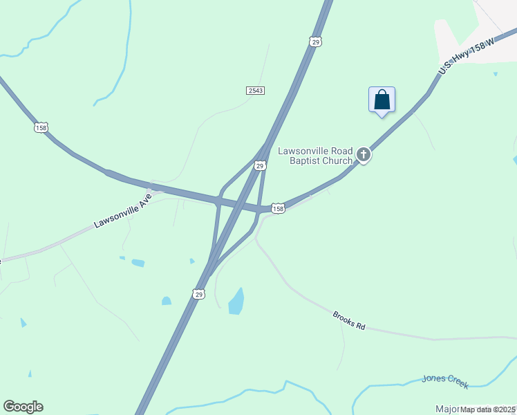 map of restaurants, bars, coffee shops, grocery stores, and more near 7693 U.S. Highway 158 West in Reidsville