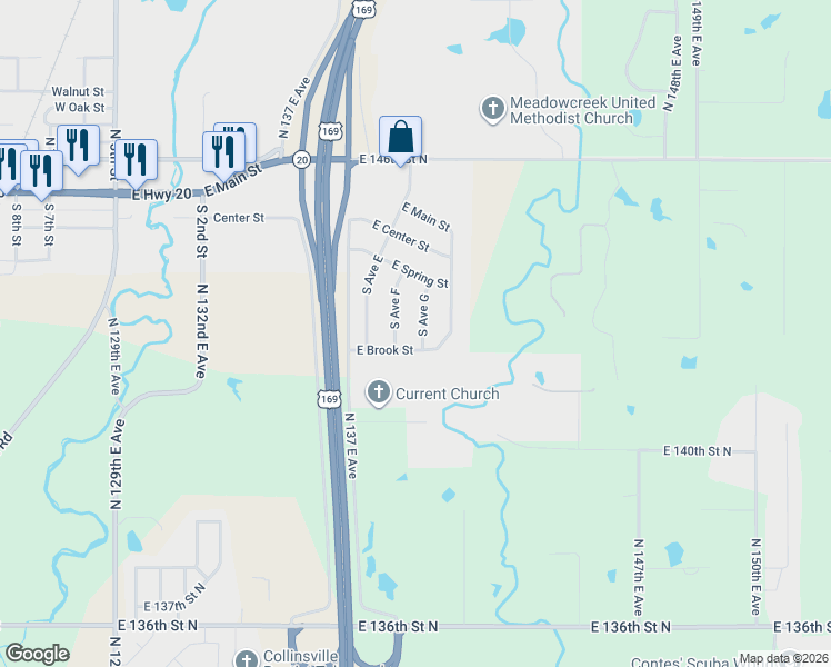 map of restaurants, bars, coffee shops, grocery stores, and more near 346 South Avenue G in Collinsville