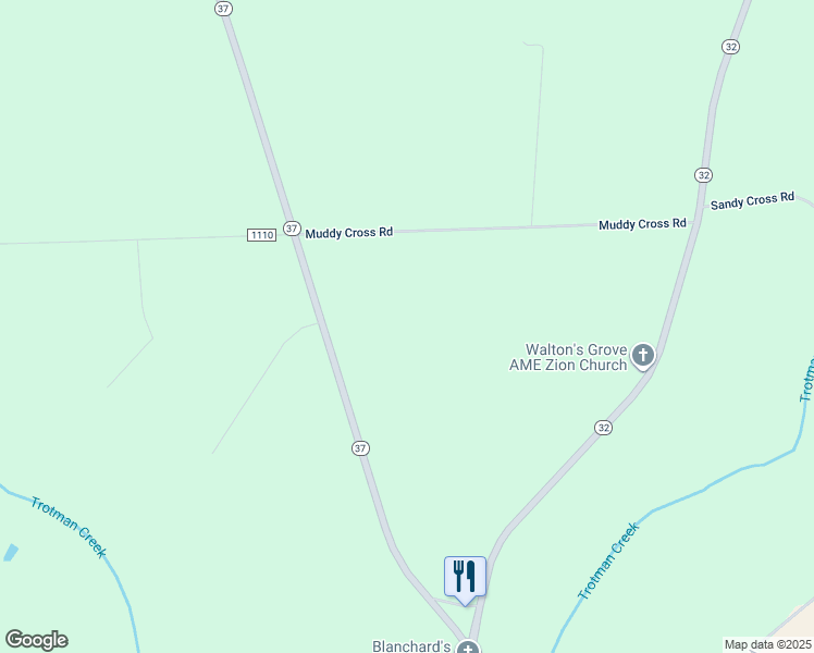 map of restaurants, bars, coffee shops, grocery stores, and more near 148 Muddy Cross Road in Hobbsville