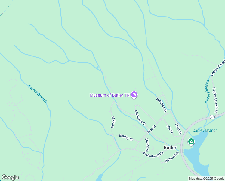 map of restaurants, bars, coffee shops, grocery stores, and more near Hill Road in Butler