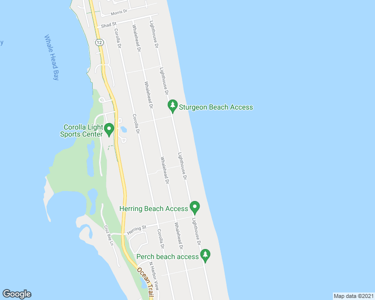 map of restaurants, bars, coffee shops, grocery stores, and more near 1031 Lighthouse Dr in Corolla