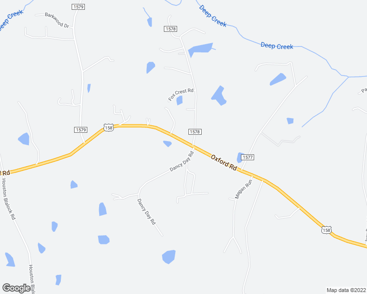 map of restaurants, bars, coffee shops, grocery stores, and more near 2820 Oxford Road in Roxboro