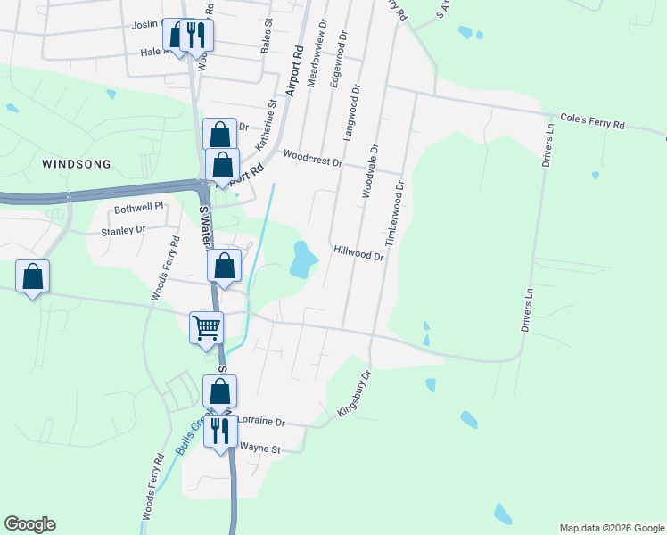 map of restaurants, bars, coffee shops, grocery stores, and more near 1252 Woodvale Drive in Gallatin