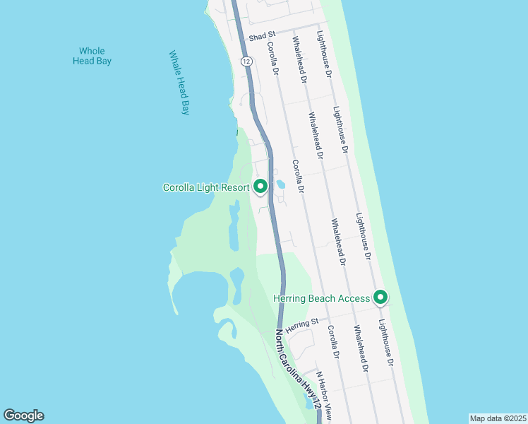 map of restaurants, bars, coffee shops, grocery stores, and more near 1024 Ocean Trail in Corolla