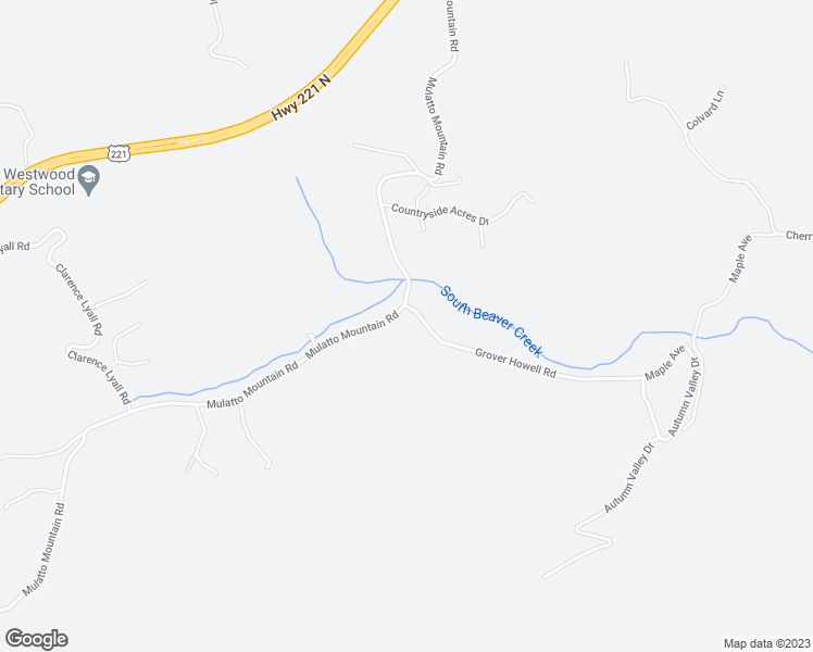map of restaurants, bars, coffee shops, grocery stores, and more near 1083 Mulatto Mountain Road in West Jefferson