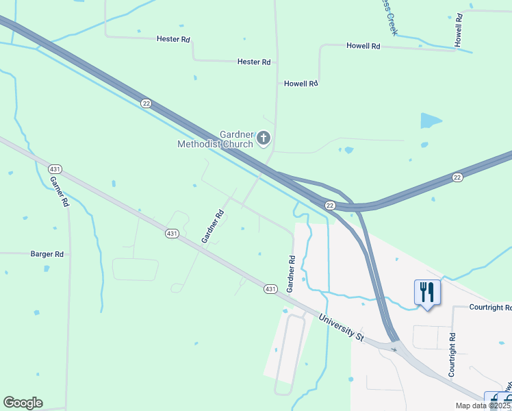 map of restaurants, bars, coffee shops, grocery stores, and more near 291 Gardner Road in Martin