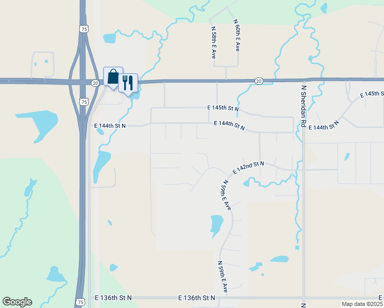 map of restaurants, bars, coffee shops, grocery stores, and more near 14325 North 56th East Avenue in Collinsville