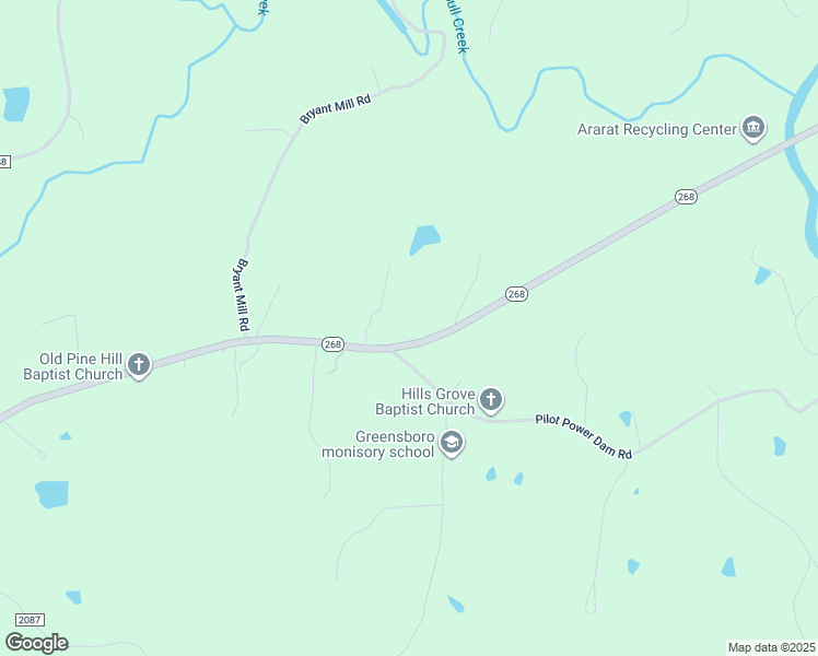 map of restaurants, bars, coffee shops, grocery stores, and more near 2952 North Carolina 268 in Pilot Mountain
