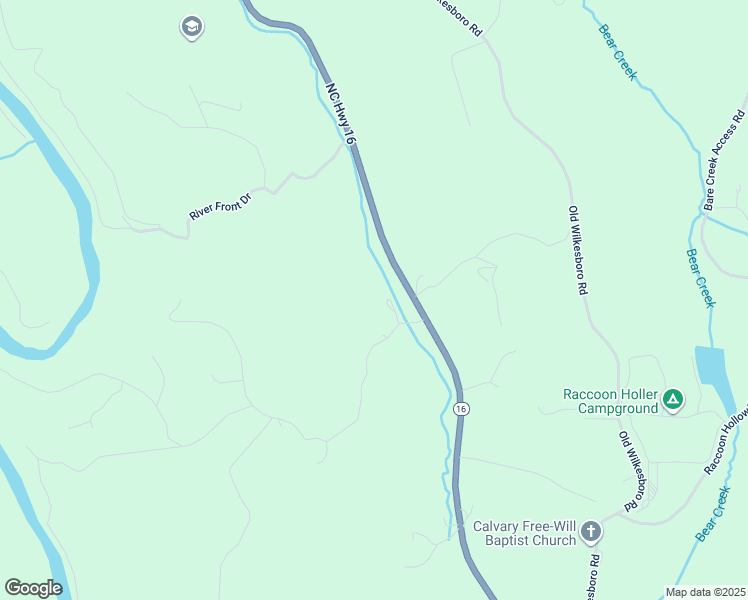 map of restaurants, bars, coffee shops, grocery stores, and more near 6042 North Carolina 16 in Jefferson