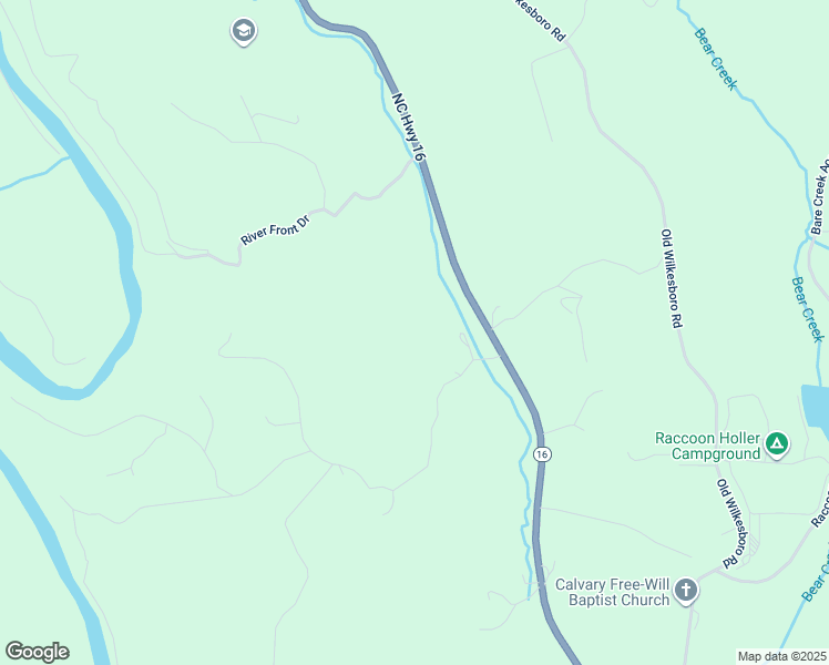 map of restaurants, bars, coffee shops, grocery stores, and more near 5996 North Carolina 16 in Jefferson