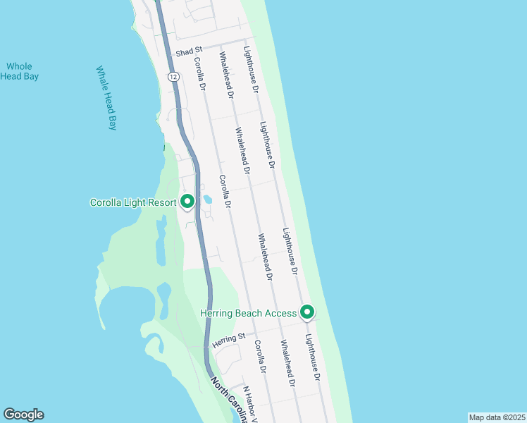 map of restaurants, bars, coffee shops, grocery stores, and more near 1041 Whalehead Drive in Corolla