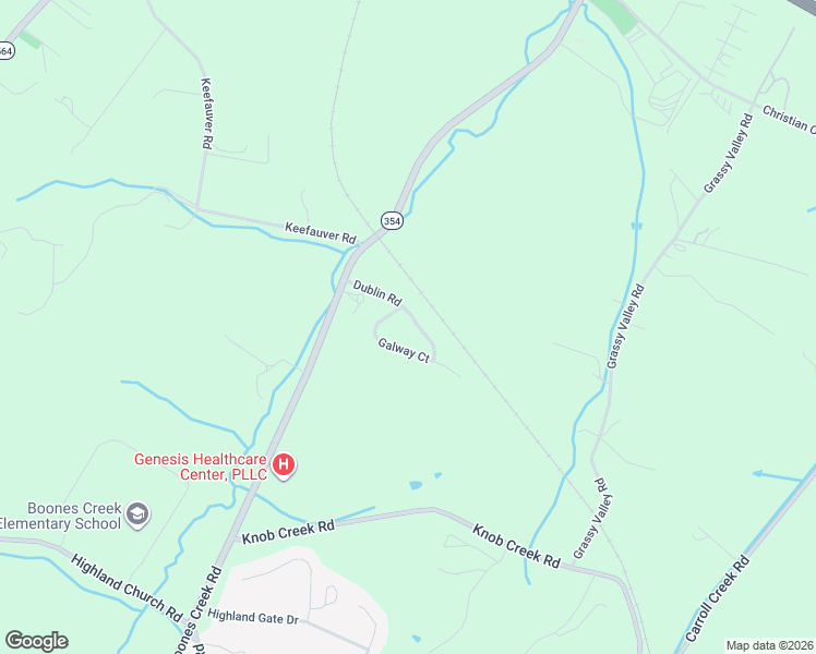 map of restaurants, bars, coffee shops, grocery stores, and more near 285 Dublin Road in Johnson City