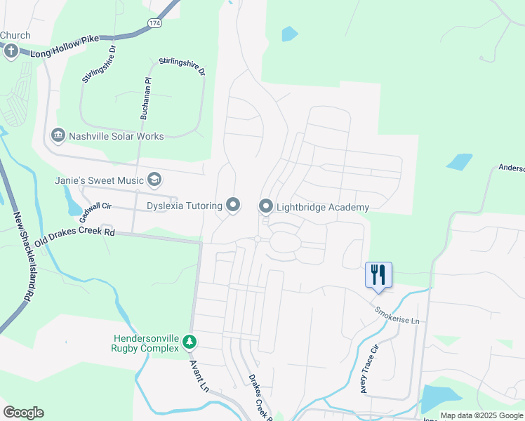 map of restaurants, bars, coffee shops, grocery stores, and more near 1704 Drakes Creek Road in Hendersonville