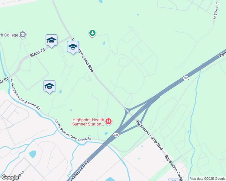 map of restaurants, bars, coffee shops, grocery stores, and more near 221 Big Station Camp Boulevard in Gallatin