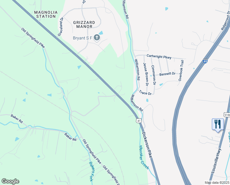 map of restaurants, bars, coffee shops, grocery stores, and more near 1000-1118 Springfield Highway in Goodlettsville