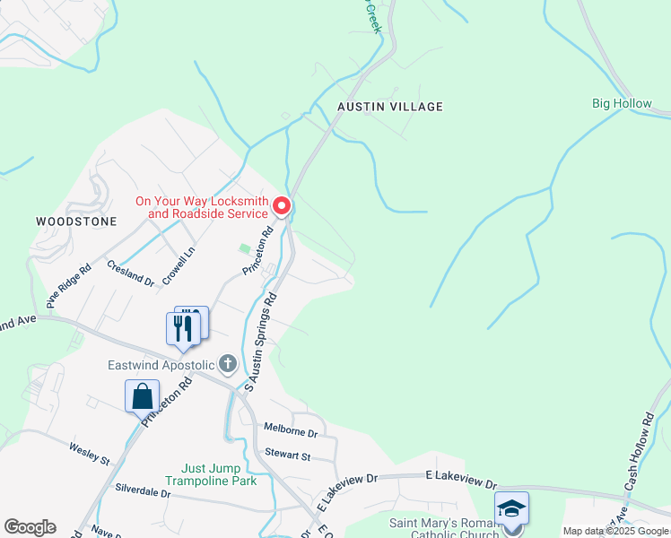 map of restaurants, bars, coffee shops, grocery stores, and more near 131 Glenstone Court in Johnson City