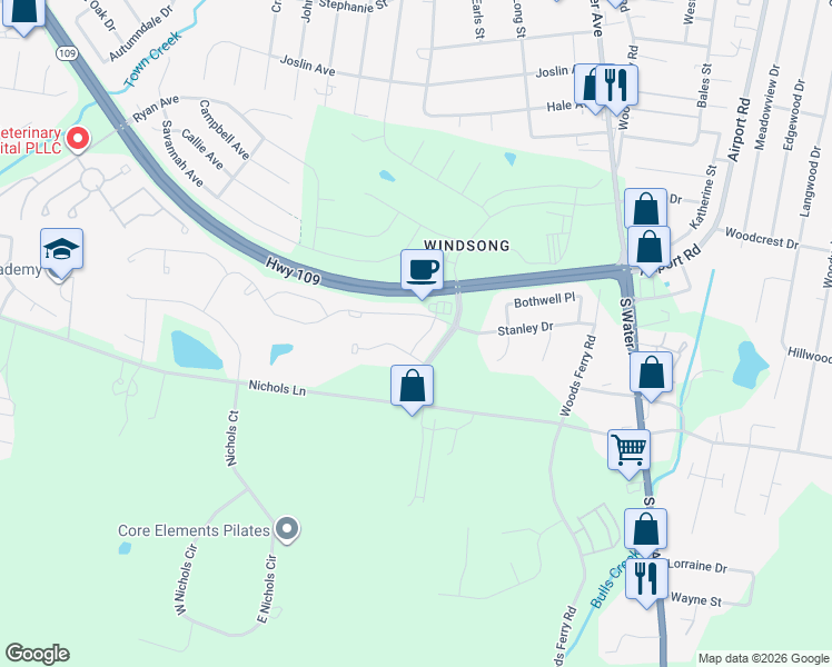 map of restaurants, bars, coffee shops, grocery stores, and more near 1420 Bluestone Drive in Gallatin
