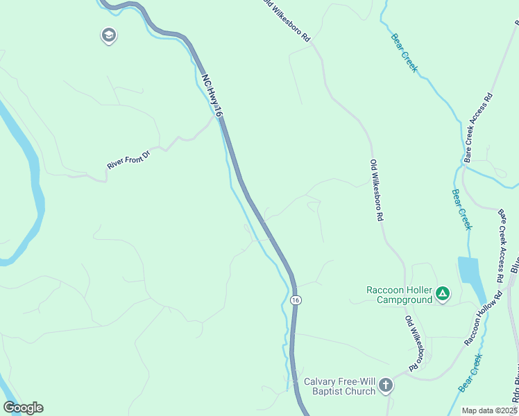 map of restaurants, bars, coffee shops, grocery stores, and more near 6057 North Carolina 16 in Jefferson
