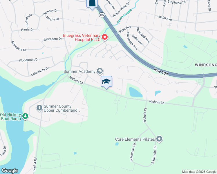 map of restaurants, bars, coffee shops, grocery stores, and more near 447 Limestone Court in Gallatin