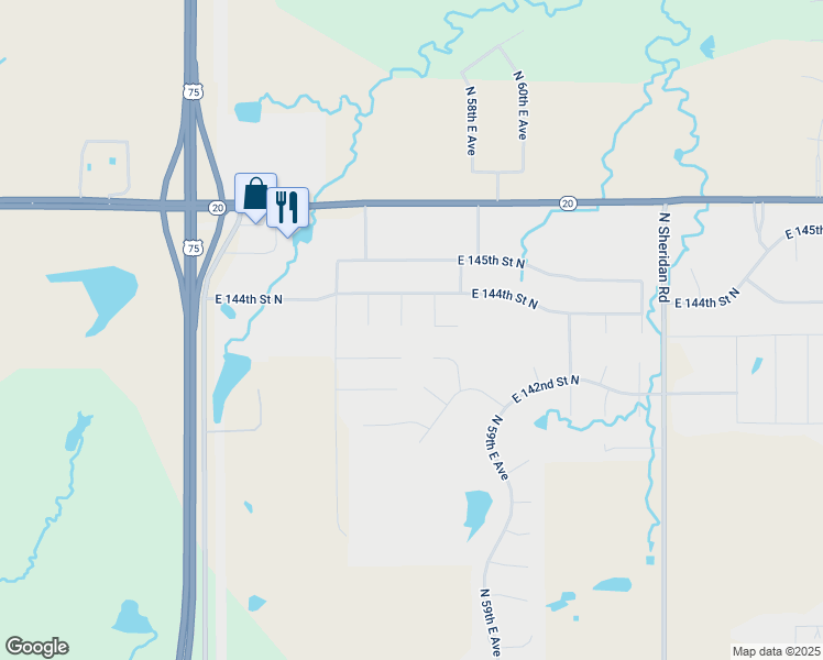map of restaurants, bars, coffee shops, grocery stores, and more near 14325 North 56th East Avenue in Collinsville