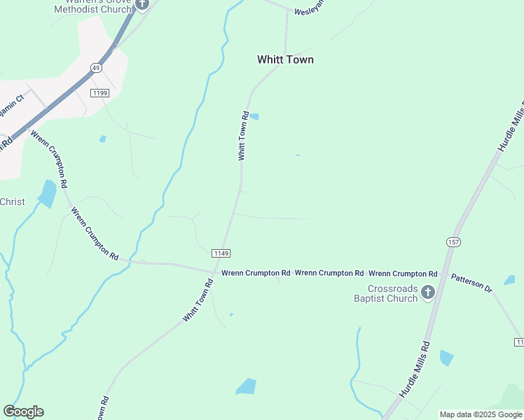 map of restaurants, bars, coffee shops, grocery stores, and more near 97 Annie Bell Lane in Roxboro