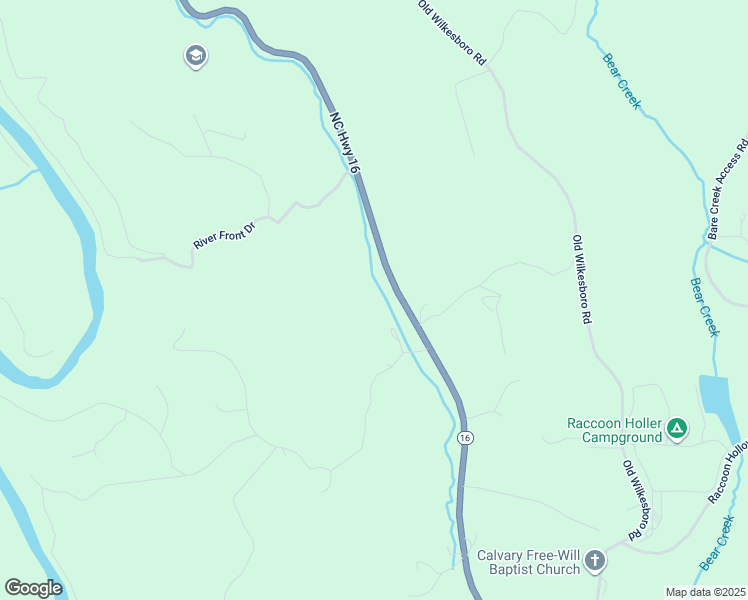 map of restaurants, bars, coffee shops, grocery stores, and more near 5994 North Carolina 16 in Jefferson