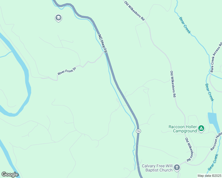 map of restaurants, bars, coffee shops, grocery stores, and more near 5994 North Carolina 16 in Jefferson