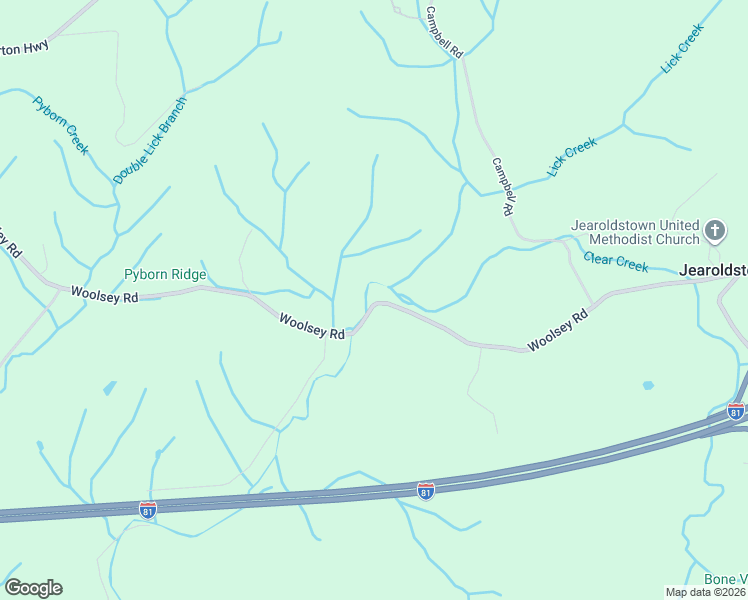 map of restaurants, bars, coffee shops, grocery stores, and more near 1160 Woolsey Rd in Greeneville